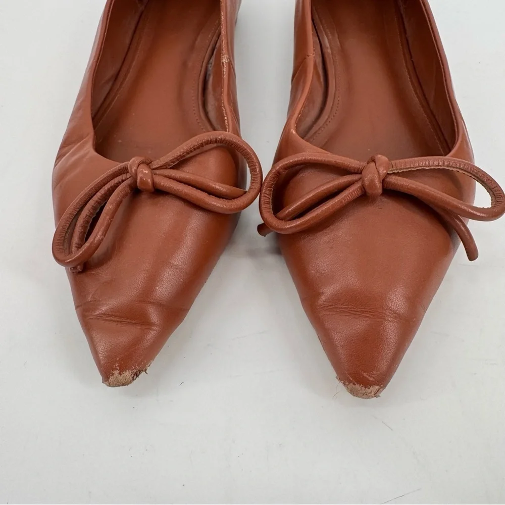 Larroude Lee Flat Caramel Leather 6.5